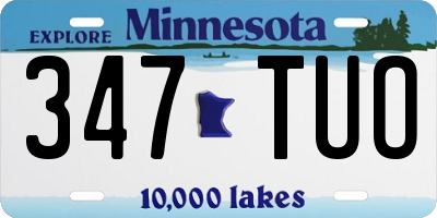 MN license plate 347TUO