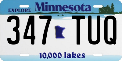 MN license plate 347TUQ