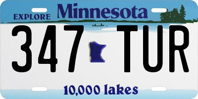 MN license plate 347TUR