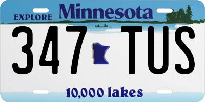 MN license plate 347TUS