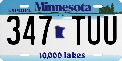 MN license plate 347TUU