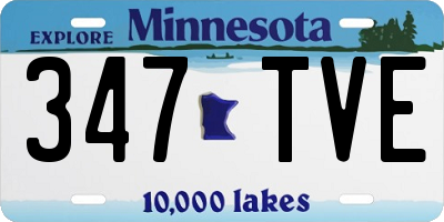 MN license plate 347TVE