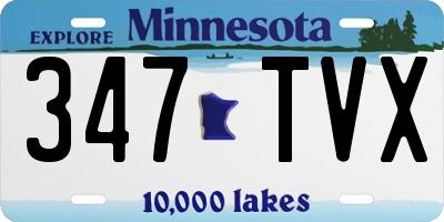 MN license plate 347TVX
