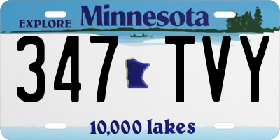 MN license plate 347TVY