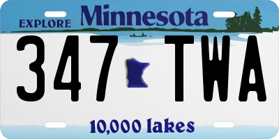 MN license plate 347TWA