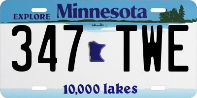 MN license plate 347TWE