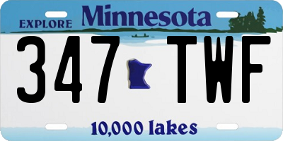 MN license plate 347TWF