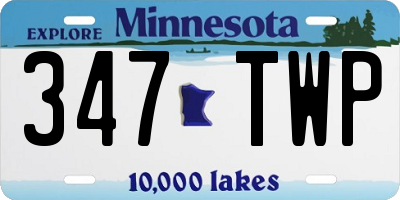 MN license plate 347TWP