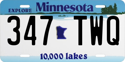 MN license plate 347TWQ