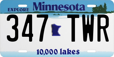 MN license plate 347TWR