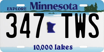 MN license plate 347TWS