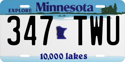 MN license plate 347TWU