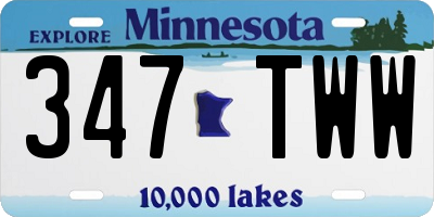 MN license plate 347TWW