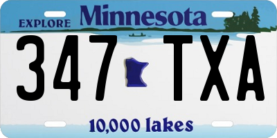 MN license plate 347TXA