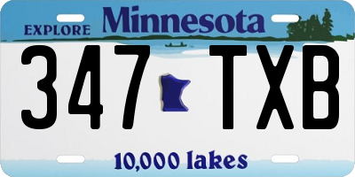 MN license plate 347TXB