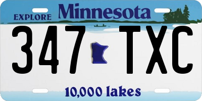 MN license plate 347TXC