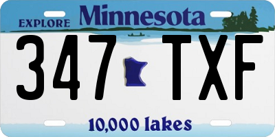 MN license plate 347TXF