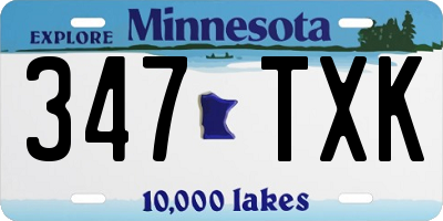 MN license plate 347TXK