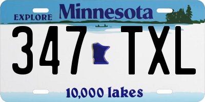 MN license plate 347TXL