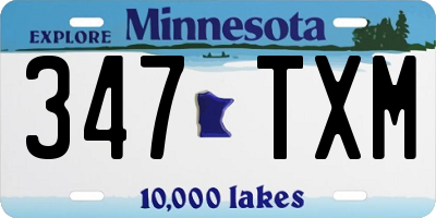 MN license plate 347TXM