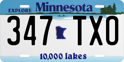 MN license plate 347TXO