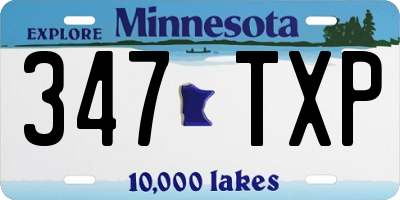 MN license plate 347TXP