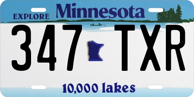 MN license plate 347TXR