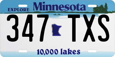 MN license plate 347TXS