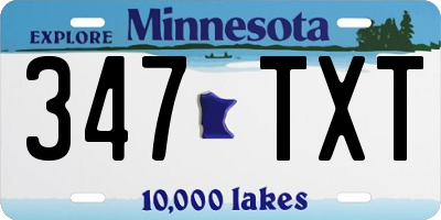 MN license plate 347TXT