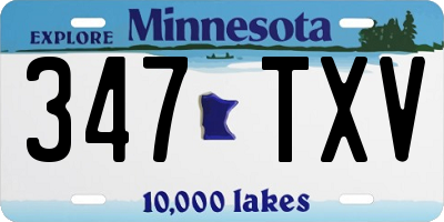 MN license plate 347TXV