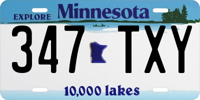 MN license plate 347TXY