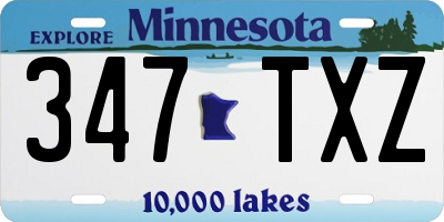 MN license plate 347TXZ