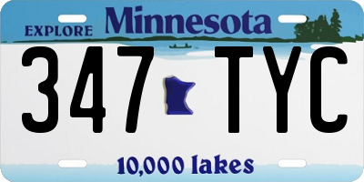 MN license plate 347TYC