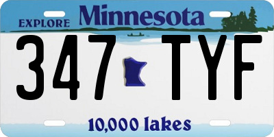 MN license plate 347TYF