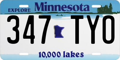 MN license plate 347TYO