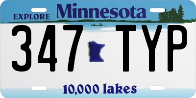 MN license plate 347TYP