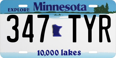 MN license plate 347TYR
