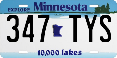 MN license plate 347TYS