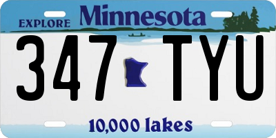 MN license plate 347TYU