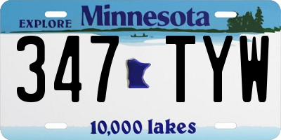 MN license plate 347TYW
