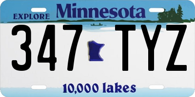MN license plate 347TYZ