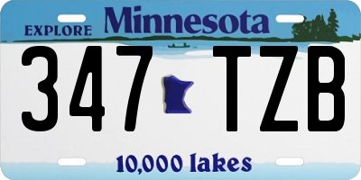 MN license plate 347TZB