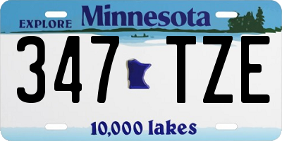MN license plate 347TZE
