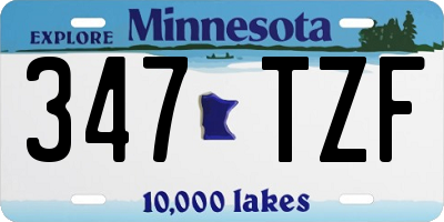 MN license plate 347TZF