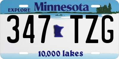 MN license plate 347TZG