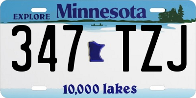 MN license plate 347TZJ