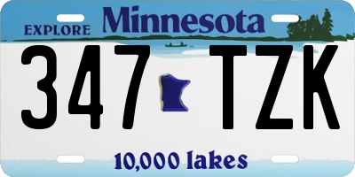 MN license plate 347TZK
