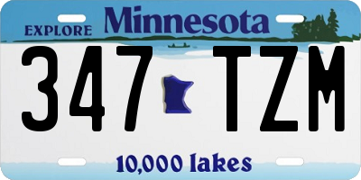 MN license plate 347TZM