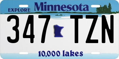 MN license plate 347TZN