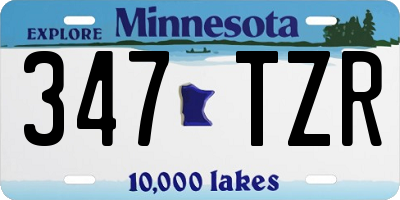 MN license plate 347TZR